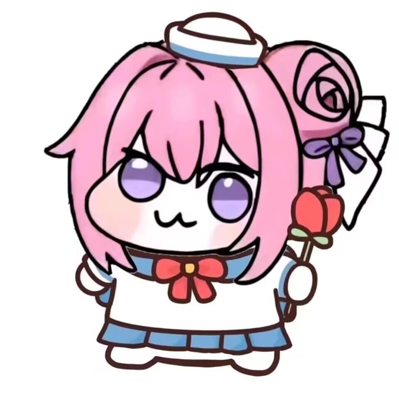 Doro（桃乐丝二创）手持玫瑰卡通形象