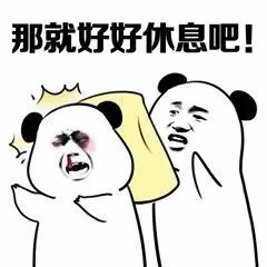 熊猫头表情包：那就好好休息吧！