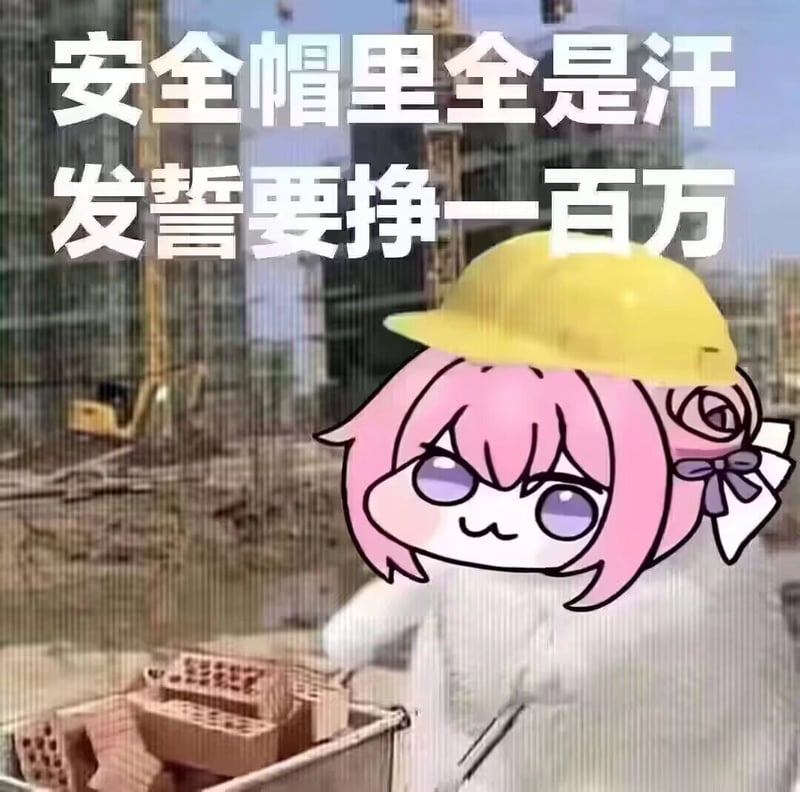 Doro戴安全帽工地打工表情包