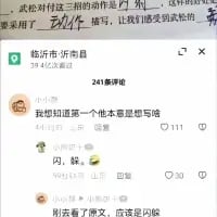 这是一张抖音评论区的竖屏截图，定位显示为临沂市沂南县，对应视频拥有39.4亿次播放量，评论数达241条。用户“小周”在评论区提问“我想知道一个他本意是写马啥”，随后有其他用户回复“闪，躲。”，还有用户补充“刚去看了原文,应该是闪躲”，整体呈现出网友围绕古典文学《水浒传》中武松相关情节里“闪”字本意展开讨论的互动场景。
