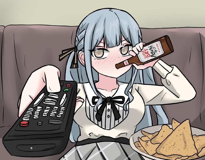 原创蓝发少女
