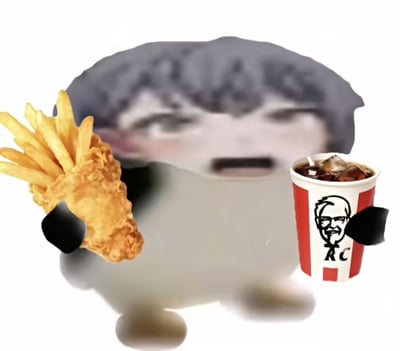 这张梗图展示了一个表情惊讶的人物形象，手持炸鸡薯条和KFC饮料杯，结合2026年第一天是星期四的日期，玩起了"星期四请吃KFC"的网络梗。图片通过人物夸张的表情和手中的KFC食品，幽默地表达了希望在新年第一天既收到礼物又能享用KFC的期待。