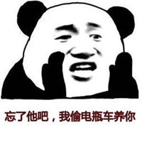 这是一张黑白熊猫头表情包，熊猫头角色双手托腮，表情夸张惊讶，下方配有文字'忘了他吧，我偷电瓶车养你'。该梗通过将偷电瓶车这一违法行为包装成荒诞的养你承诺，以幽默戏谑的方式表达经济压力，体现了网民的自嘲精神和创造力。