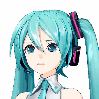 这是一段3D渲染的初音未来动态表情GIF，画面中的初音未来有着标志性的薄荷绿双马尾与配套耳机，背景为透明。她的表情从最初的微张嘴巴、露出惊讶的神态，逐渐过渡到紧咬牙关的模样，生动呈现出从震惊到略带烦躁、无奈的情绪转变，整体为正方形构图，适合用作聊天时的情绪表达素材。