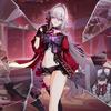 这是米哈游旗下回合制RPG《崩坏：星穹铁道》中的角色托帕的官方3D渲染立绘，角色有着银灰色短发，身着红黑配色的制服风格服饰，内搭白色衣物，手持带有科技感的武器，背景是暗红色调的科幻风格场景，整体姿态干练帅气，展现出角色冷峻自信的气质，充满未来科幻感。