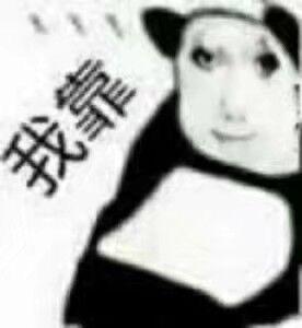 这是一张P图改编的合成表情包，将真人面部与熊猫头形象结合，搭配左侧的“我靠”文字，生动传递出震惊、意外、不敢置信的情绪，适合在遇到离谱、突发的意外事件时，用来抒发内心的惊讶感受。图中没有双关、谐音梗或暗示内容。