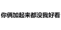 你俩加起来都没我好看