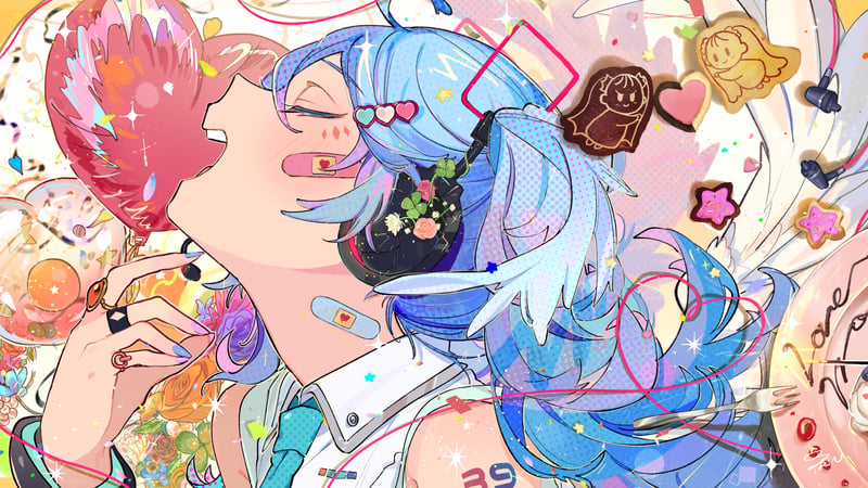 原创蓝发少女