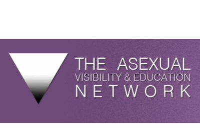 图片为The Asexual Visibility & Education Network（无性恋可见性与教育网络，简称AVEN）的标志。背景为紫色，左侧有一个白色三角形（底部带有深灰色渐变），右侧为白色大写英文文字'THE ASEXUAL VISIBILITY & EDUCATION NETWORK'，整体设计简洁正式，用于组织的身份识别与宣传。