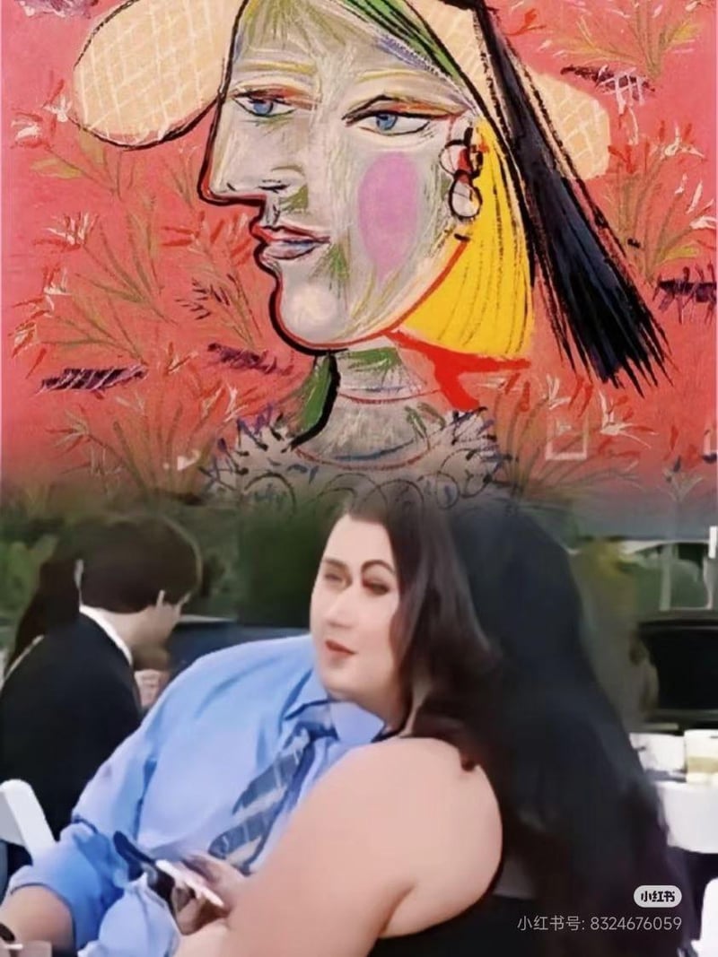 毕加索《戴帽子的女人》