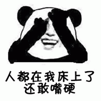 熊猫头表情包：人都在我床上了还敢嘴硬