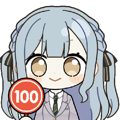 这是一段治愈可爱的动态卡通表情包，出自二次元企划《BanG Dream!》旗下乐队It's MyGO!!!!!的角色长崎爽世。画面里的长崎爽世身着校服，初始状态闭着双眼面带微笑，随后缓缓睁开眼睛，同时将手中写有“100”的红色牌子慢慢移动，逐渐露出眼睛和握着牌子的手，整体用来传递满分认可、夸赞很棒的积极情绪，没有双关、谐音梗或暗示内容。