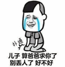 爸爸求儿子别丢人表情包