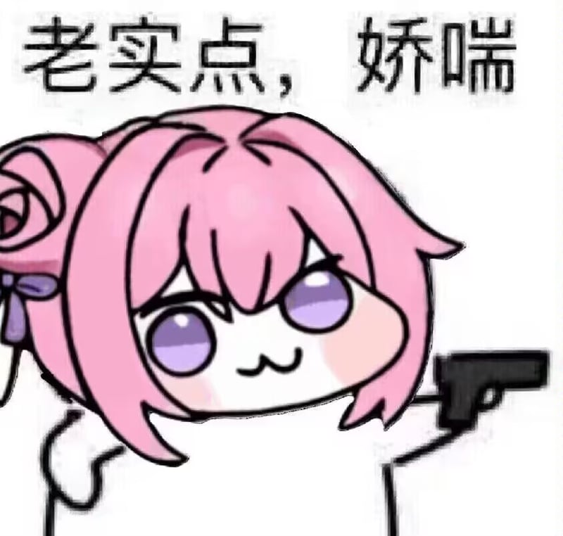 Doro持枪表情包：老实点，娇喘