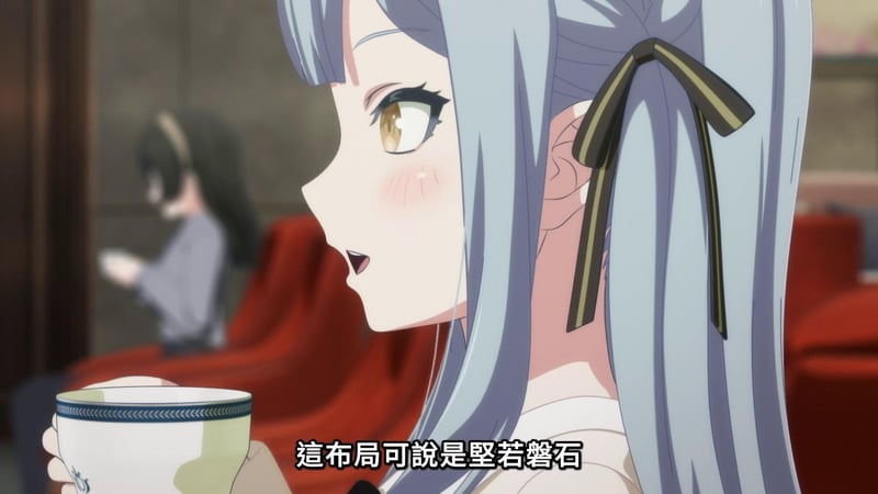 MyGO! 蓝发角色手持茶杯侧脸特写