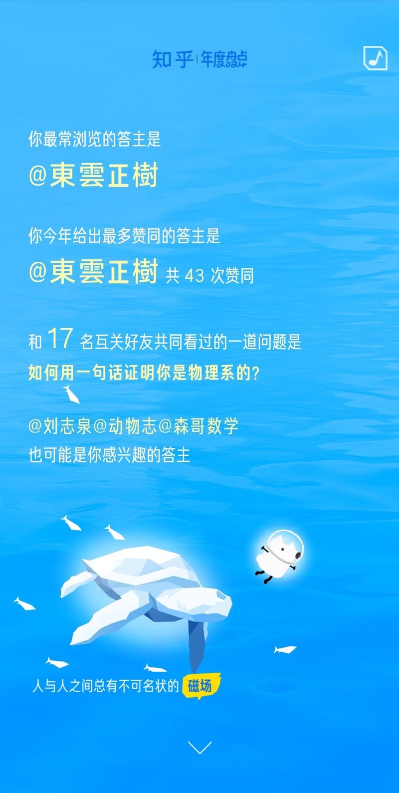 知乎年度总结界面元素