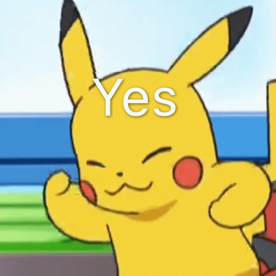 皮卡丘开心比耶 'Yes' 表情包