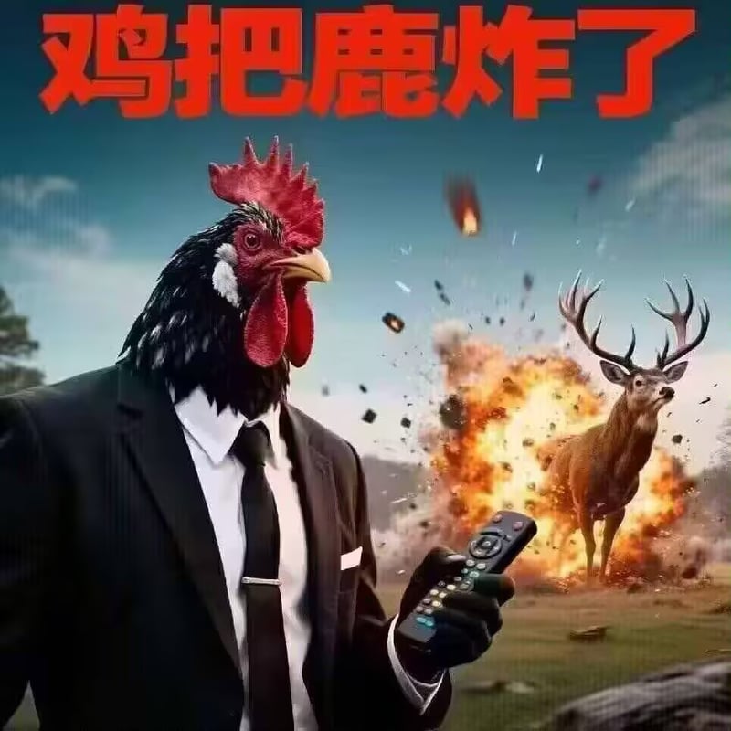 鸡把鹿炸了