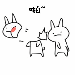 兔子拍打简笔画表情包