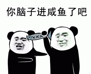 熊猫头表情包：你脑子进咸鱼了吧