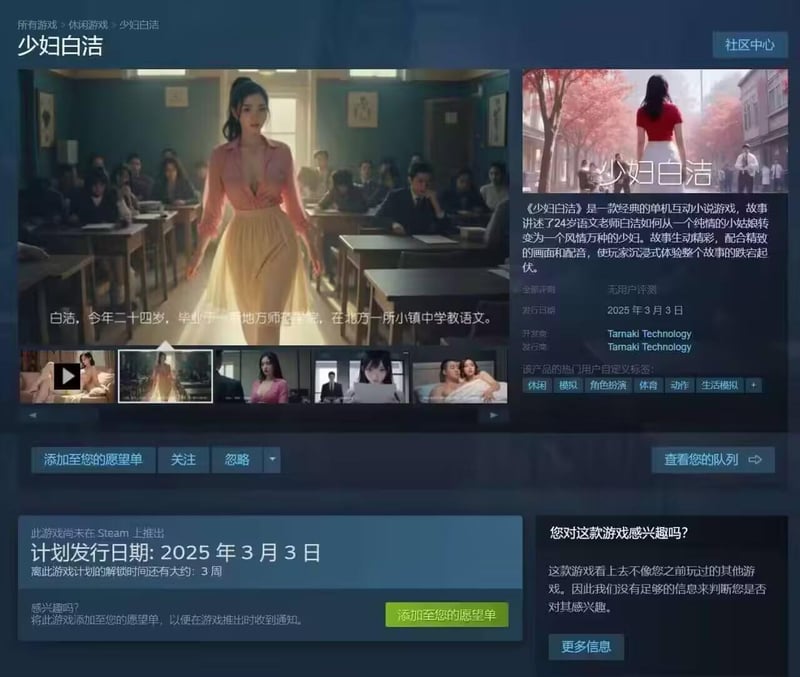 虚构游戏《少妇白洁》