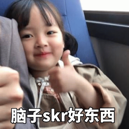 权律二点赞表情包：脑子skr好东西