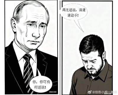 这是一张基于"苦命鸳鸯"网络梗创作的二创梗图，采用左右对比的双格漫画形式。左图中一位穿着西装的政治人物泪流满面，眼神悲伤地直视前方，说出台词"你，你可有何话说！"；右图中另一位政治人物低头沮丧，表情凝重，回应道"再无话说，请速速动手！"。整图采用黑白线稿风格，营造出悲剧氛围。