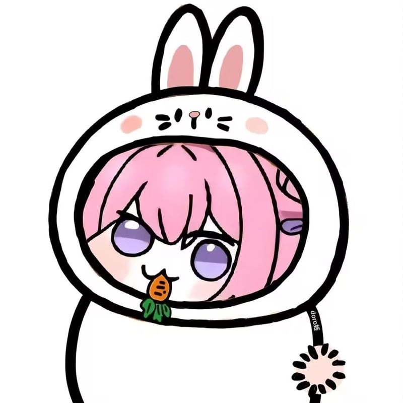 Doro酱 兔子装啃胡萝卜表情包