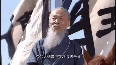 图片是经典电视剧《三国演义》中诸葛亮骑马上阵、背后挥舞着大旗的经典场景，并配有“今我大魏带甲百万 良将千员”的字幕。这类画面常被用来衍生“我从未见过如此厚颜无耻之人”的名场面表情包，常见于网友用来讽刺或调侃某人“吹牛”“过度自信”甚至“无赖”的情形。图片通过古典影视剧与现代网络语境结合，极具戏剧感与幽默色彩。

梗文化说明：此梗如今已经成为网络讽刺和吐槽的经典象征，用于表达对某人言行的无语、震惊和强烈不满。场景配合字幕也有明显的讽刺和调侃意味。