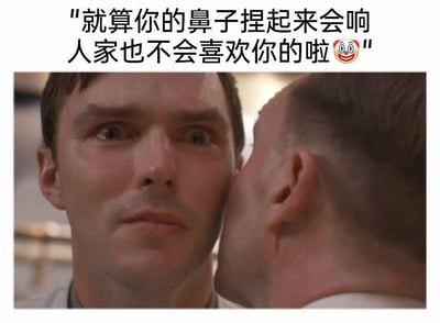 这是一张经典对峙场景表情包，上方配有文字：“就算你的鼻子抬起来会响也是小丑啦🤡”，利用“小丑”梗来讽刺对方自以为是、过于自信，实际上只是个小丑。画面气氛有点严肃与无奈，非常适合网友用来自嘲、吐槽或调侃他人。文字中的“鼻子抬起来会响”是夸张修辞，影射滑稽的小丑形象。

**双关说明：**
“鼻子抬起来会响”，灵感源自小丑表演时红鼻子会发声，与“自命不凡实际上还是小丑”形成幽默讽刺。