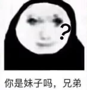 这是一张网络自制的调侃类表情包，图中是经过P图处理的真人脸部图像，脸部被黑色边框包围，脸上带着疑惑的神情，旁边还添加了一个问号，下方配有文字“你是妹子吗，兄弟”，用来表达对对方性别产生疑惑的调侃情绪，适合在网络聊天中用来质疑、调侃对方的性别身份。