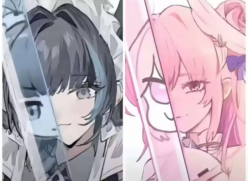Doro二创对比图：《胜利女神：妮姬》角色衍生作品