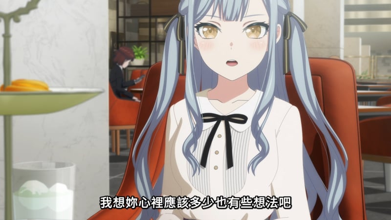 MyGO! 蓝发双马尾角色咖啡厅场景截图
