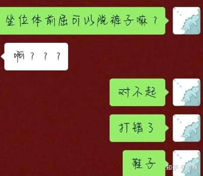 这是一张微信聊天截图梗图，内容围绕体育课的“坐位体前屈”测试时，因输入法误打将脱鞋写成脱裤子，造成了十分尴尬和爆笑的误会。发错方连发“对不起”、“打错了”、“鞋子”以纠正错误。图片体现了社死和滑稽氛围，适合表达生活或职场中因打字错误而引发的尴尬情景。\n图片并无明显谐音梗，但核心笑点来自语义乌龙和社死现场。
