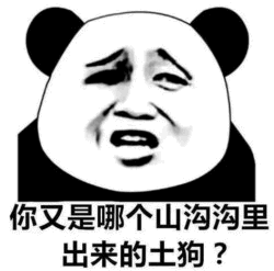 熊猫头疑问表情包：你又是哪个山沟沟里出来的土狗？