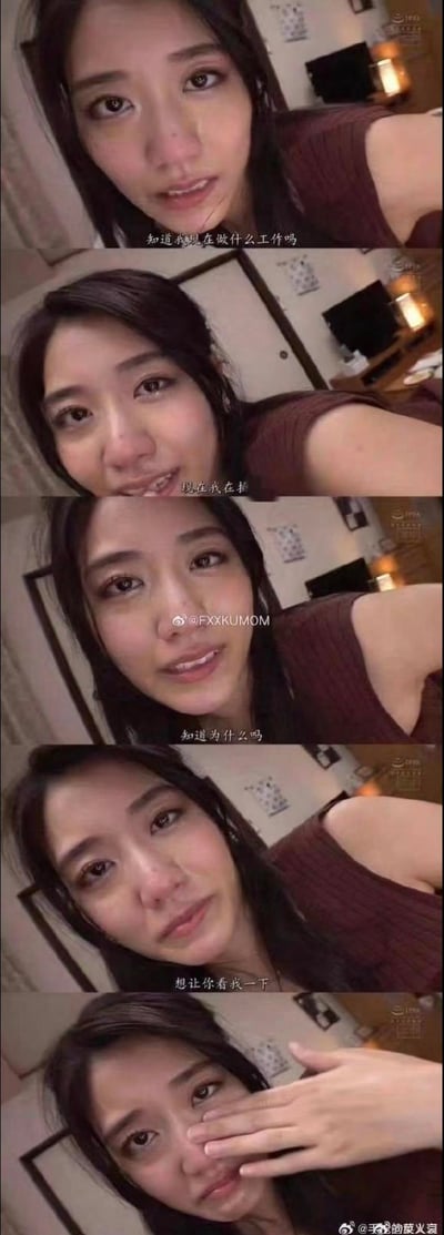这是一个垂直排列的视频分镜截图，包含5个连续帧，展示了一位穿着棕色无袖上衣的女子在室内环境中的对话场景。背景中可以看到房间陈设，包括门、电视和灯具。每帧都有中文字幕对话，形成一个简短的叙事序列。
