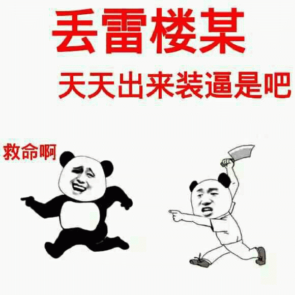 丢雷楼某 天天出来装逼是吧 熊猫头表情包