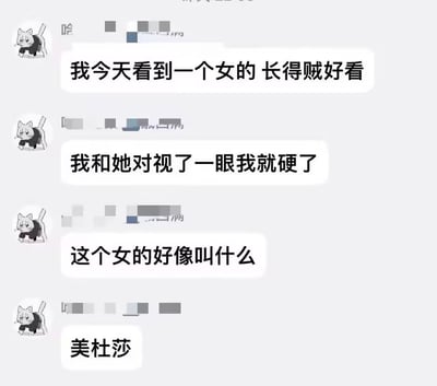 这是一张聊天记录截图，展示了一个关于美杜莎的笑话。对话内容为："我今天看到一个女的 长得贼好看"、"我和她对视了一眼我就硬了"、"这个女的好像叫什么"、"美杜莎"。

这个笑话使用了双关语和神话梗，
