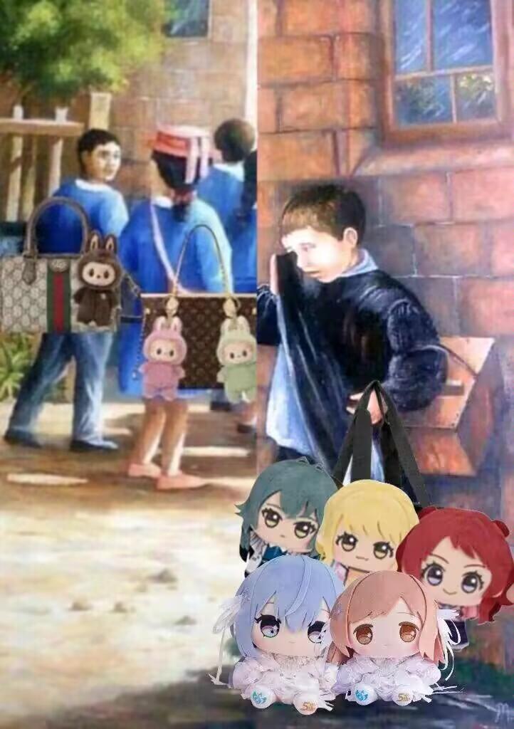 《哭泣的男孩》油画