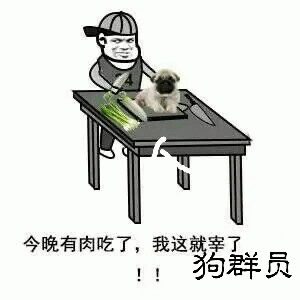 今晚宰狗群员吃狗肉的搞笑梗图