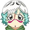 这是一张出自《BLEACH（死神）》的Q版卡通头像，角色为妮莉艾露·杜·欧德修凡克，她有着绿色短发，头戴破损的白色头盔，圆溜溜的眼睛带着懵懂好奇的神情，画风可爱软萌，适合用作社交平台头像或动漫相关的表情素材。