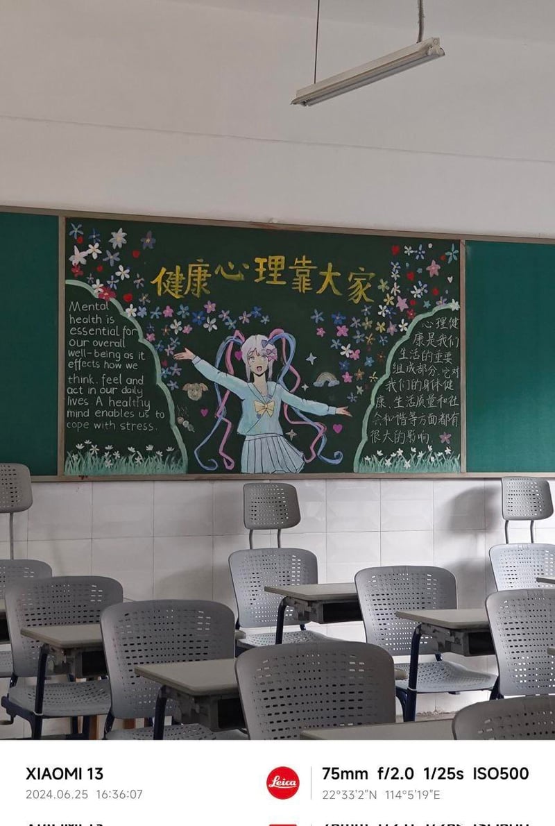 原创心理健康黑板报
