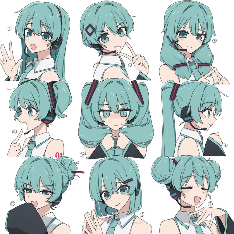 青色长发少女