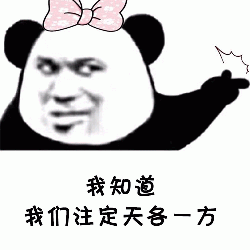 熊猫头戴蝴蝶结指向远方：我知道我们注定天各一方