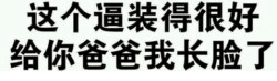 这个逼装得很好，给爸爸长脸了
