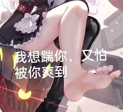 这是一张二次元风格的搞怪梗图，画面展示了一位二次元女性角色抬起的脚和部分带有机械元素的服饰，搭配文字“我想踹你，又怕被你爽到”，用调侃的语气表达出对对方又气又无奈的情绪，充满玩梗趣味，适合用于朋友间互怼、聊天斗图。