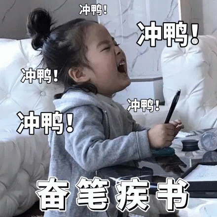 权律二奋笔疾书冲鸭表情包