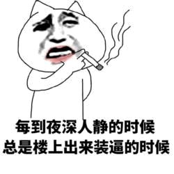 深夜楼上装逼猫表情包