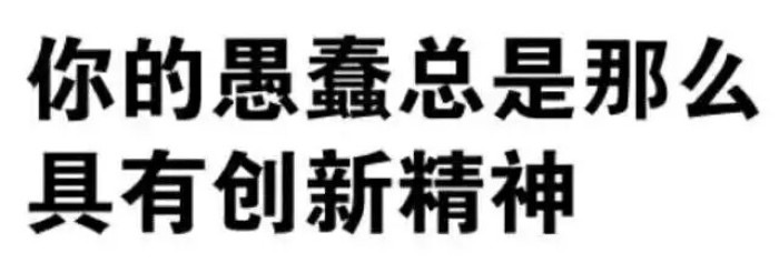 你的愚蠢总是那么具有创新精神