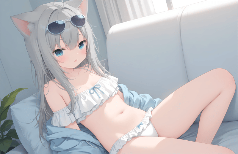 原创银发猫耳少女